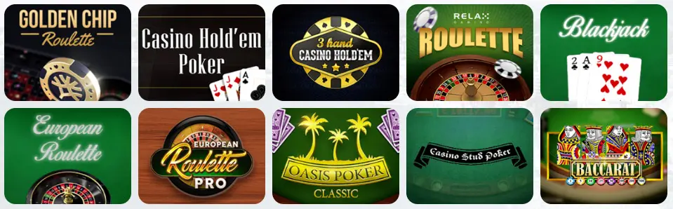 Jeux de table au TRUE FORTUNE CASINO